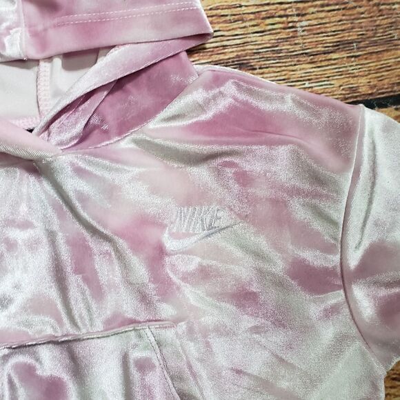Nike Infant Pink Velour Hoodie - Picture 3 of 6